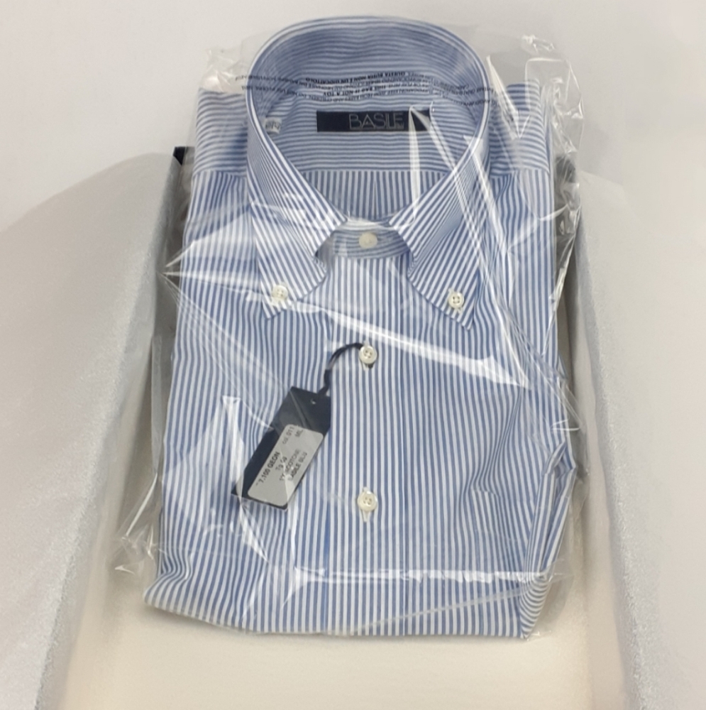 NWT Mens Basile Blu Button Down Collared Shirts